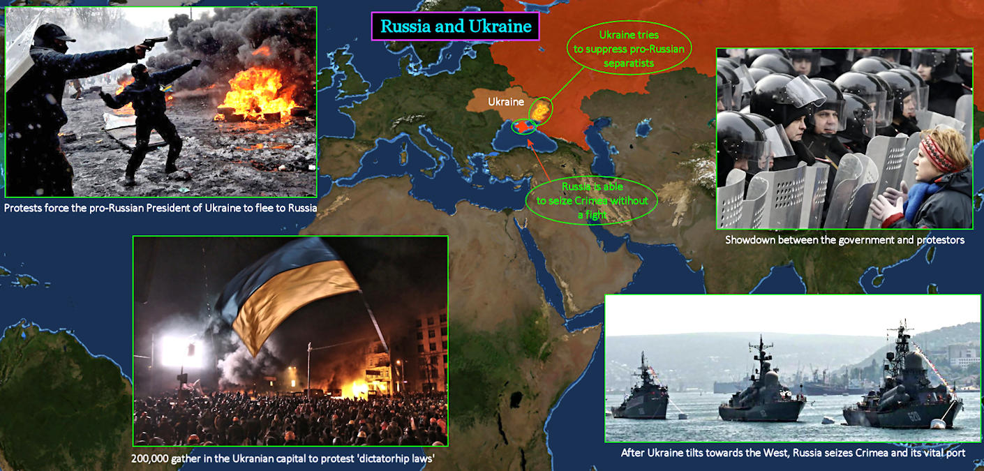 Ukraine uprising, Crimea, 2014 map